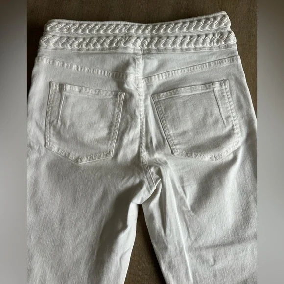 10 Crosby Derek Lam White braided Flare crop Jeans - Picture 9 of 9